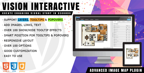 Vision Interactive 1.5.3 - 图像地图热点制作WordPress插件