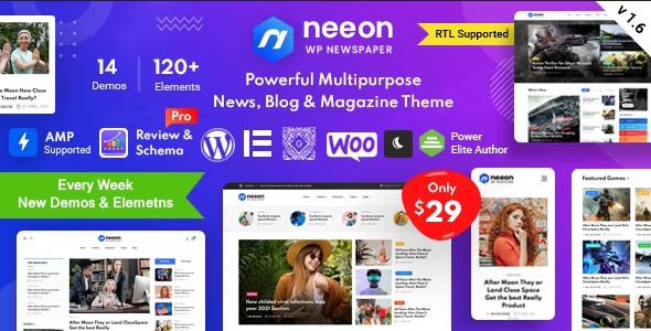Neeon 2.8.0 开心版 - WordPress新闻杂志主题
