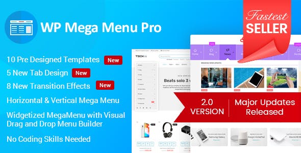 WP Mega Menu Pro 2.1.7 - WordPress的响应式巨型菜单插件