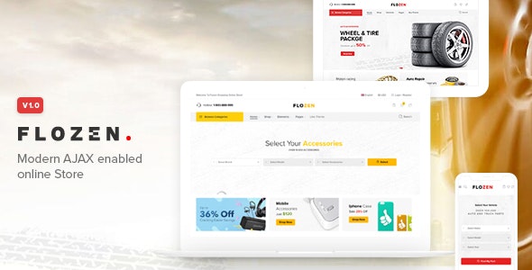 Flozen 1.3.9 - AJAX 数码汽配在线商店WooCommerce主题