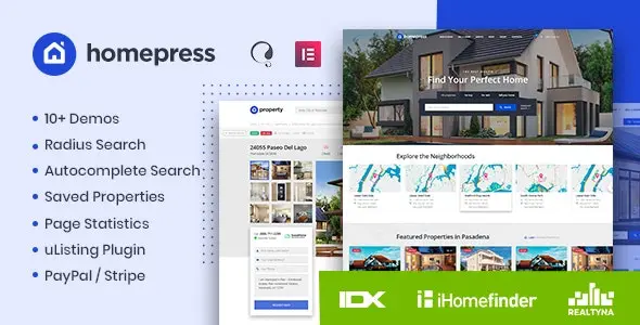 HomePress 1.3.7 开心版 - 房地产中介网站WordPress主题