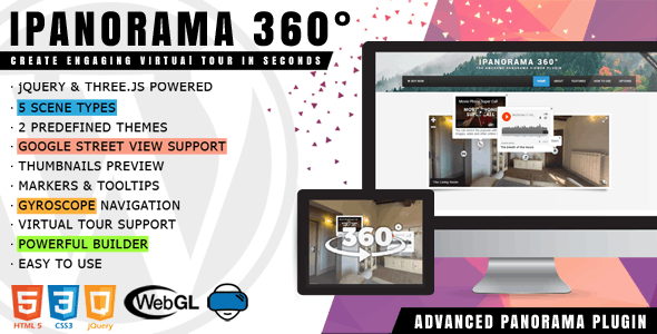 iPanorama 360 v1.7.1 - WordPress虚拟漫游生成器