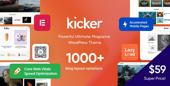 Kicker 1.3.7 - 多用途博客杂志WordPress主题
