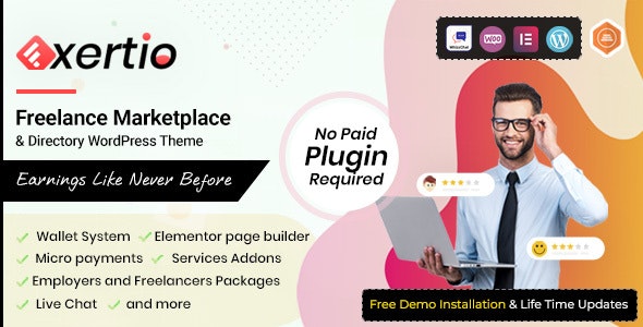 Exertio 1.2.0 - Freelance Marketplace WordPress主题