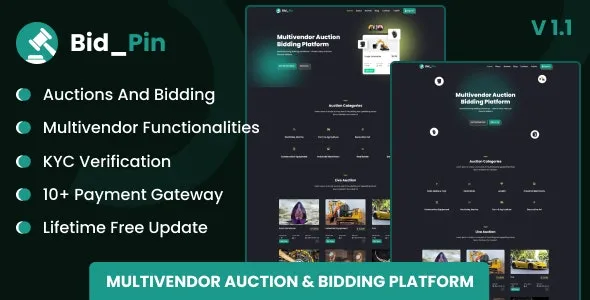 Bid_Pin – 多供应商拍卖与竞价平台 v1.1 – 强大的在线拍卖系统解决方案