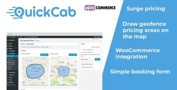QuickCab 1.2.7 - WooCommerce出租车预订插件