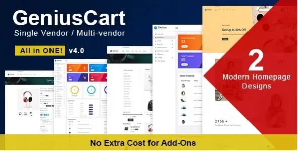 GeniusCart 4.0 - 单一或多供应商电子商务系统插件