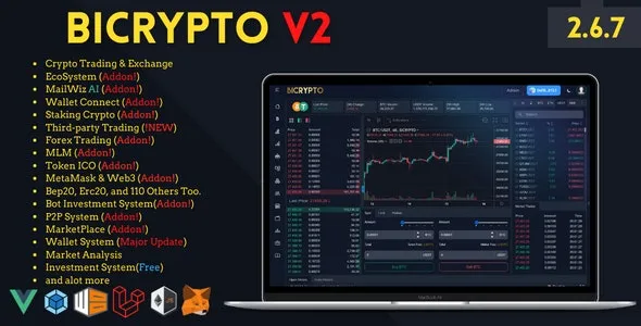 Bicrypto v4.6.6 加密货币交易平台，交易所，KYC，图表库，钱包，二元交易，新闻