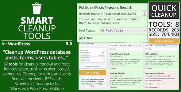 Smart Cleanup Tools 5.1 - WordPress插件