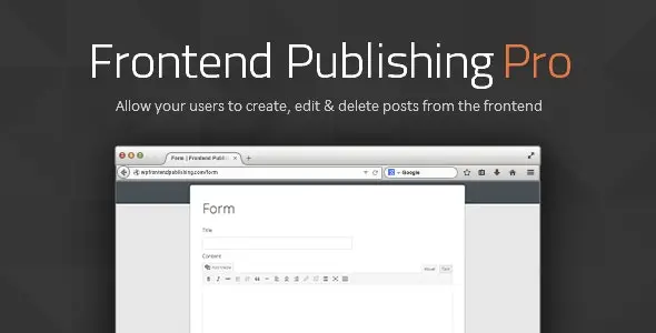 Frontend Publishing Pro 3.12.0 - WordPress帖子提交插件