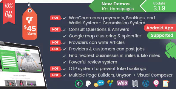 Listingo 3.2.5 - 服务提供商、业务查找器和目录列表WordPress主题