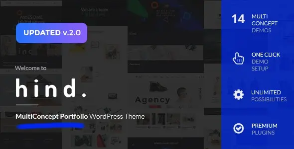 Hind 2.4.0 - 多概念投资组合&摄影WordPress主题