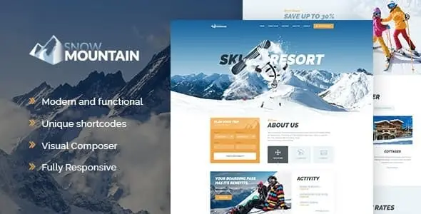 Snow Mountain 1.2.7 - 滑雪场滑雪培训学校WordPress主题