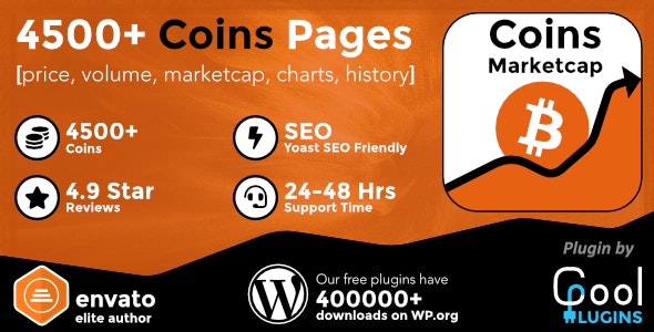 Coins MarketCap 5.1 开心版 - WordPress加密货币插件