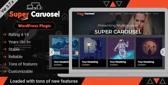 Super Carousel v3.8.3 – 响应式WordPress轮播插件