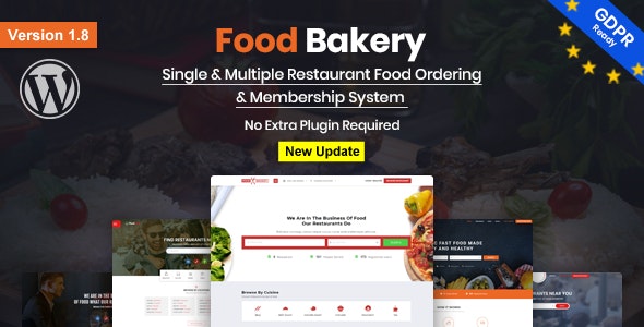 FoodBakery 3.3 开心版 - 食品配送餐厅目录WordPress主题
